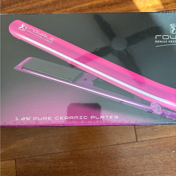 ROYALE Diamond Collection 1.25” Pure Ceramic Plates Hot Pink Flat Iron BNIB - Picture 3 of 10